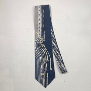 Stylish Navy and Gold Men's Tie